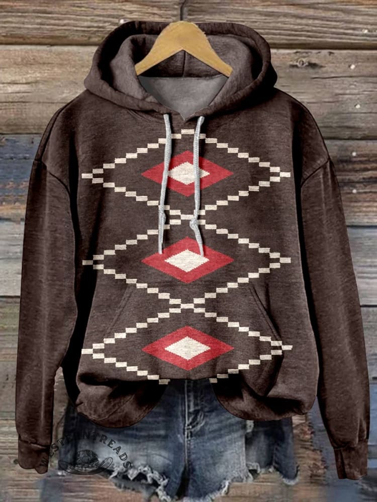 Aztec Print Casual Hoodie Sweatshirt