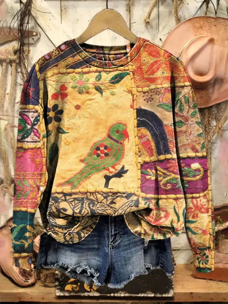 Vintage Western Art Print Sweatshirt