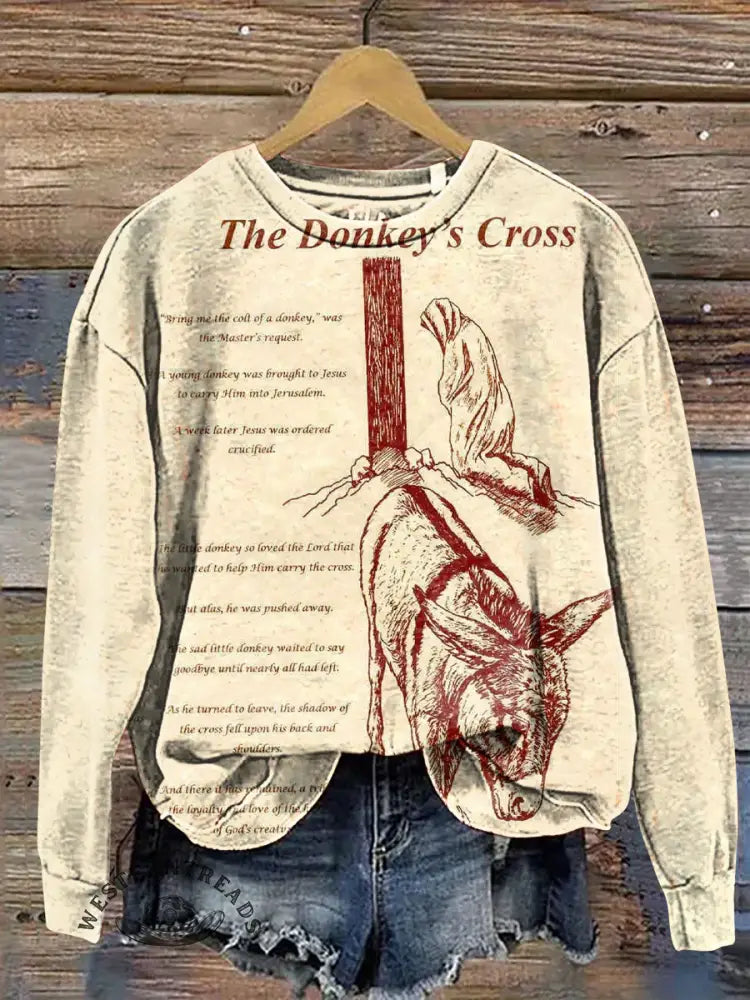 Cross And Donkey Casual Cotton Sweatshirt