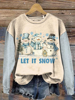 Vintage Christmas Pattern Casual Cotton Sweatshirt