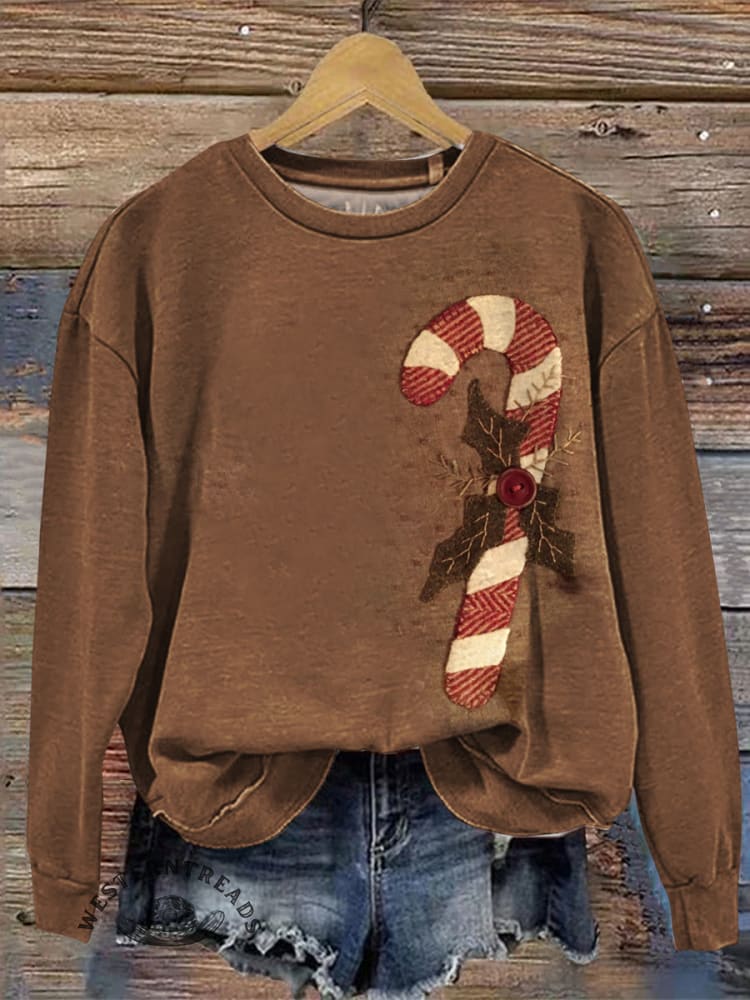 Retro Christmas Casual Cotton Sweatshirt