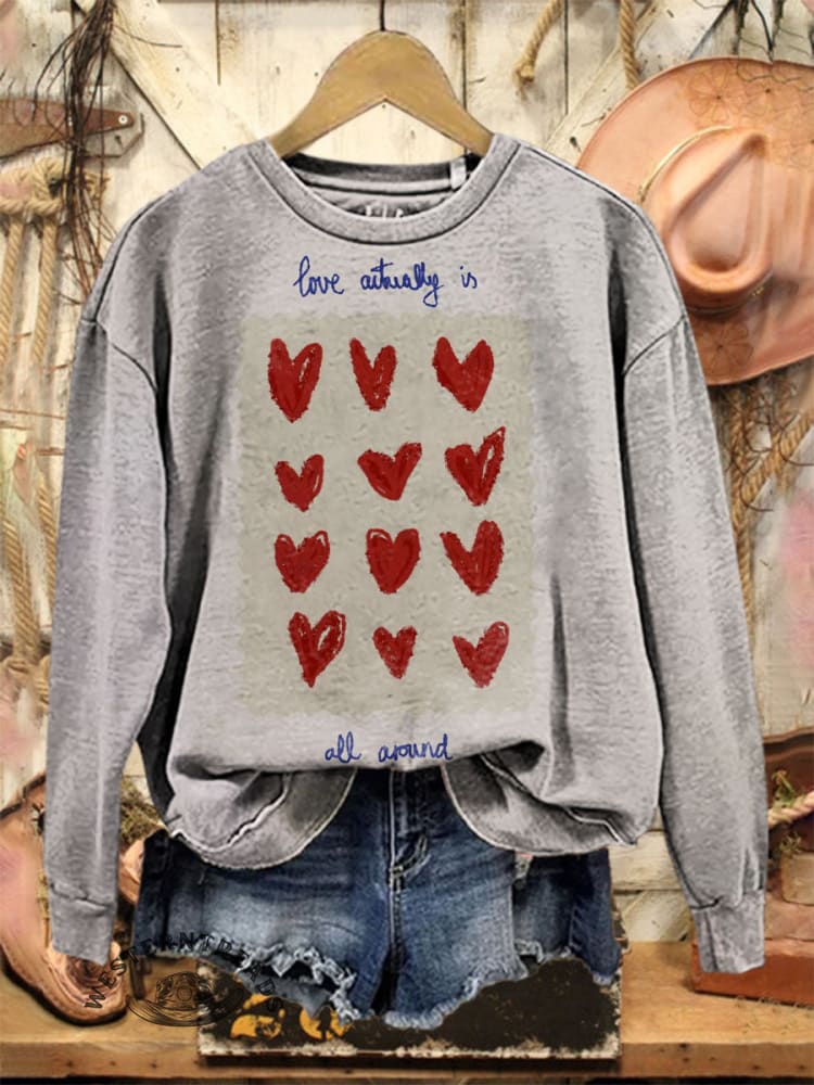 Vintage Heart Art Print Sweatshirt