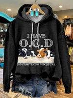 Cow Print Casual Hoodie Sweatshirt