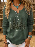 Christmas Tree Casual Cotton Sweatshirt