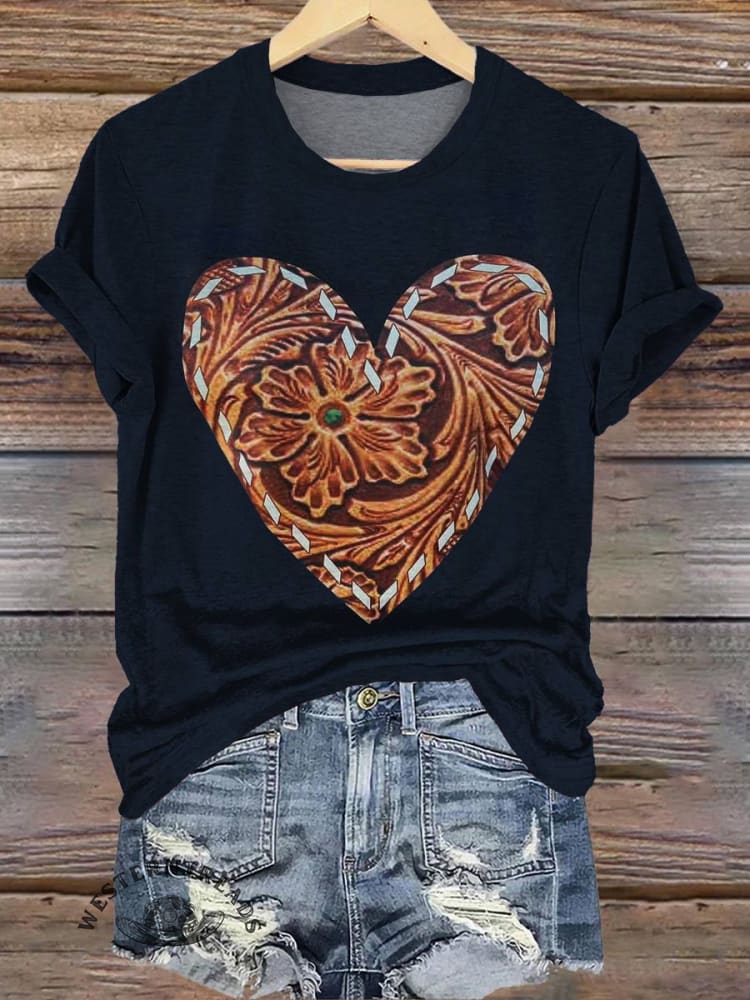 Classic West Heart Print T-shirt