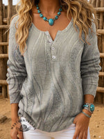 Abstract Art Print Buttoned Cardigan Sweater