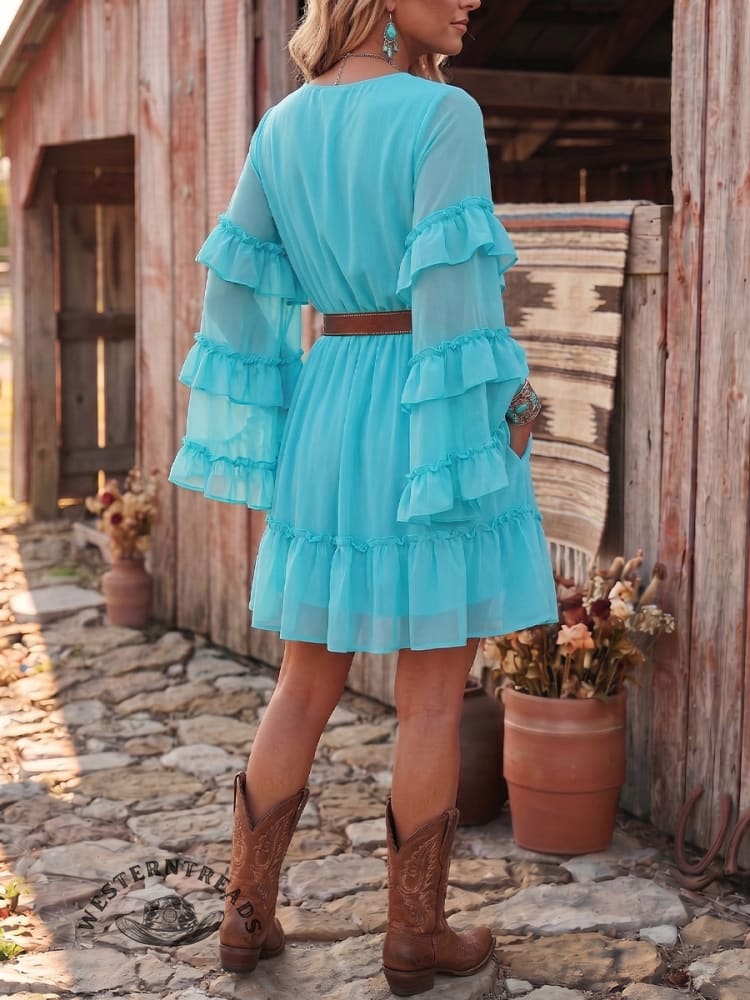 Vintage Art Comfortable Summer Fabrics Patchwork Casual Dress