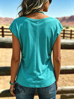 Women's Vintage Slit Patchwork Casual Shirt