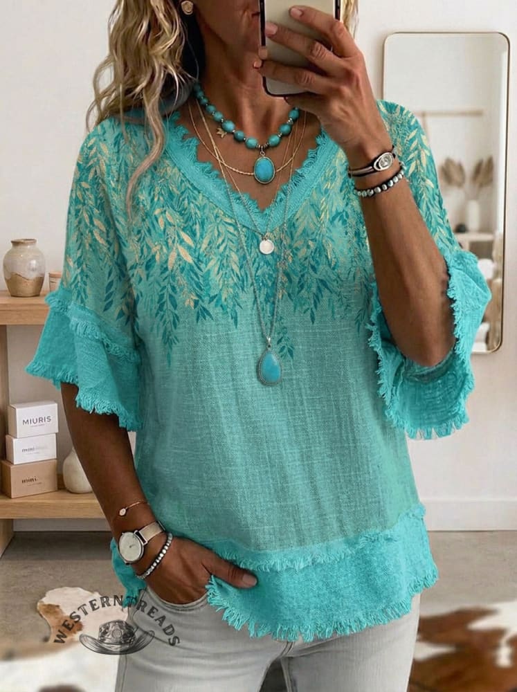 Vintage Art Patchwork Cotton And Linen Shirt