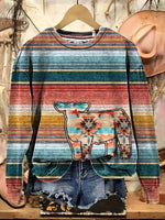 Retro Aztec Pattern Casual Cotton Sweatshirt