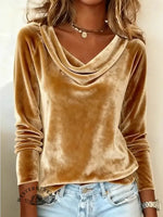 Women's Velvet Long Sleeve Casual Top