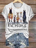 Funny Horse Art Print T-shirt