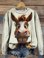 Vintage Funny Art Print Casual Sweatshirt