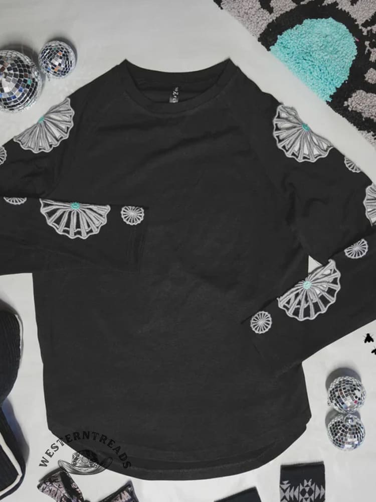 Turquoise Cutout Sleeve Top