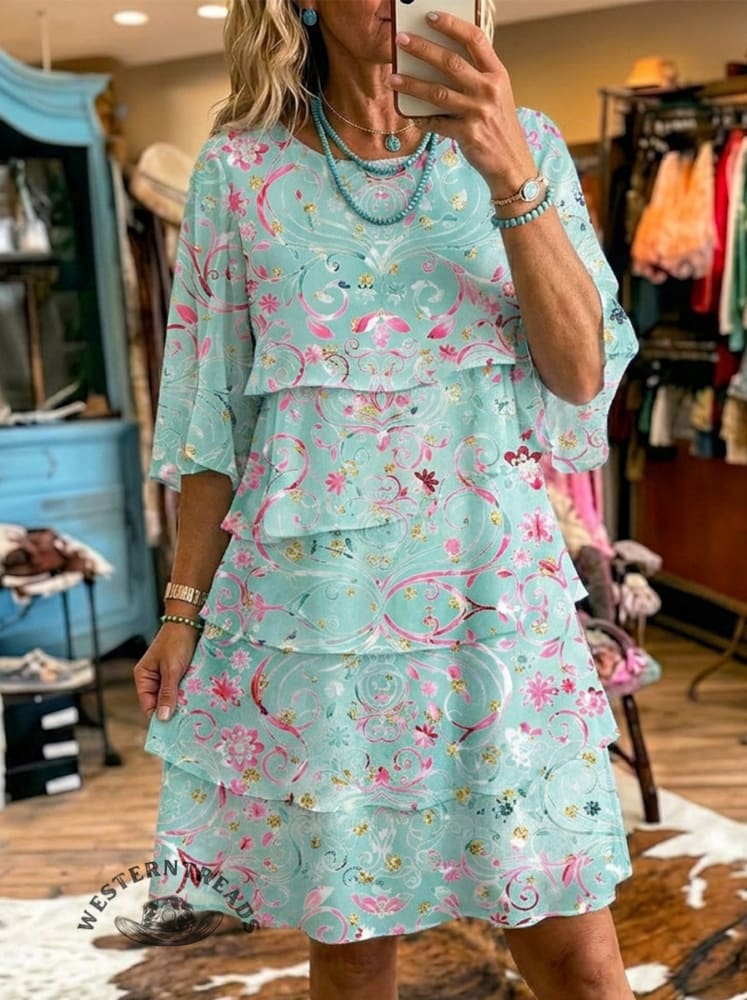 Women's Layered Ruffle Dress