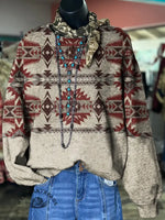 Women's Aztec Art Print Casual Sweater