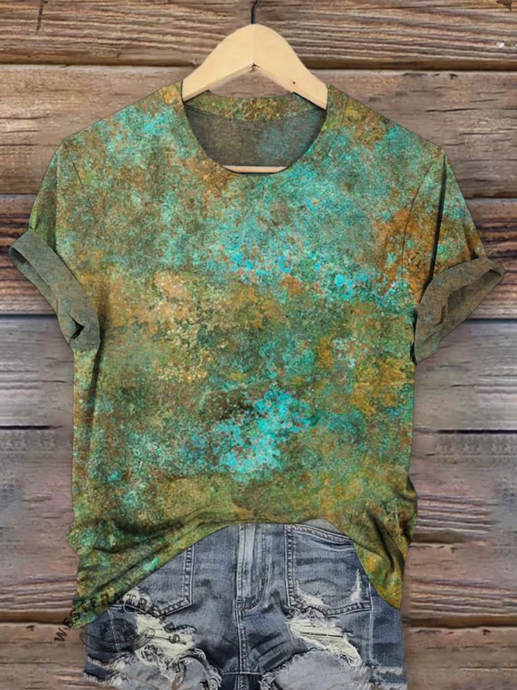 Vintage Art Print Casual T-shirt