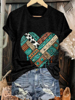 West Heart Print T-shirt