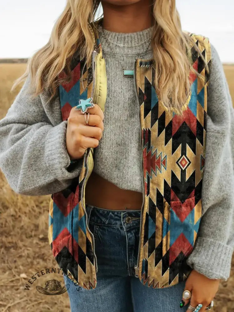 Vintage Quilted Western Vest