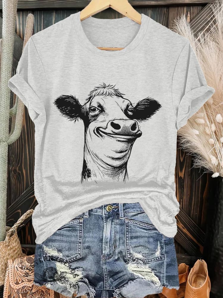 Funny Cow Print T-shirt