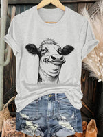 Funny Cow Print T-shirt