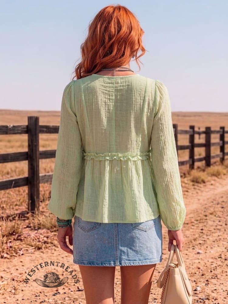 Women's Long Sleeve Chiffon Shirt