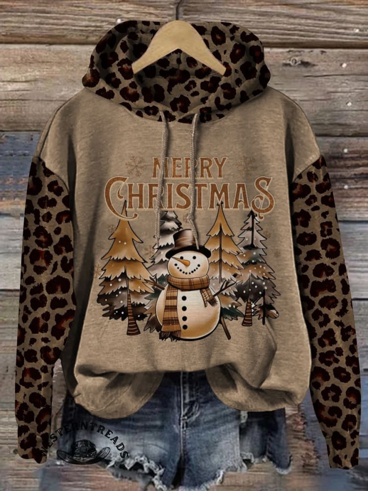 Vintage Christmas Pattern Casual Cotton Sweatshirt