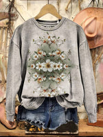 Vintage Art Print Casual Cotton Sweatshirt