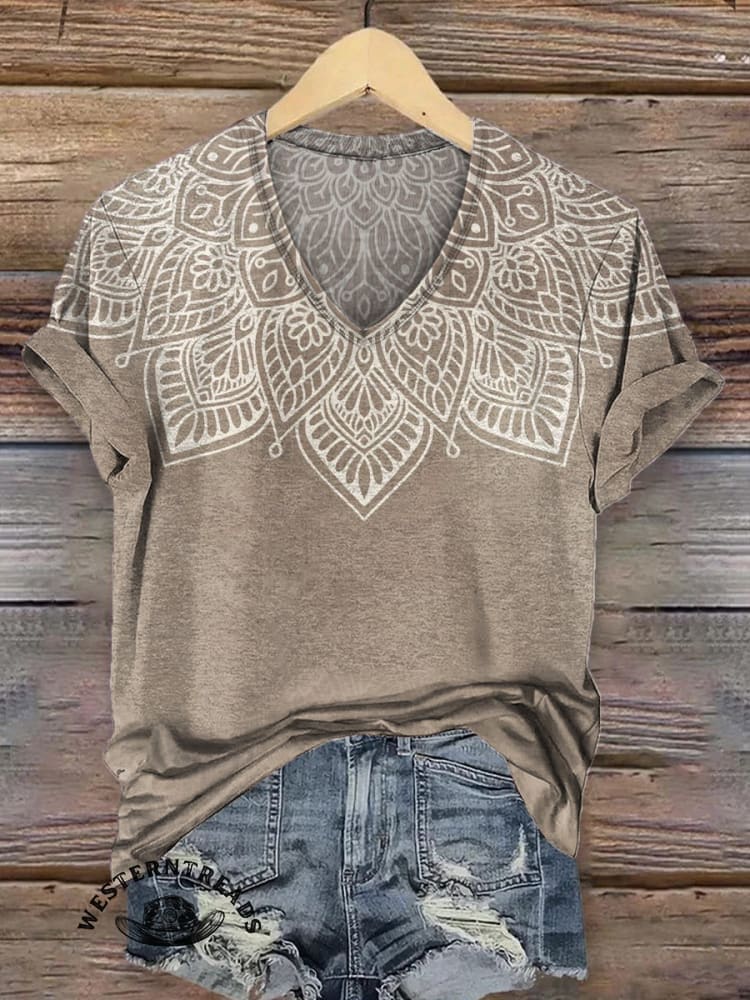 Vintage Flowers Art Print Classic Short-sleeved T-shirt