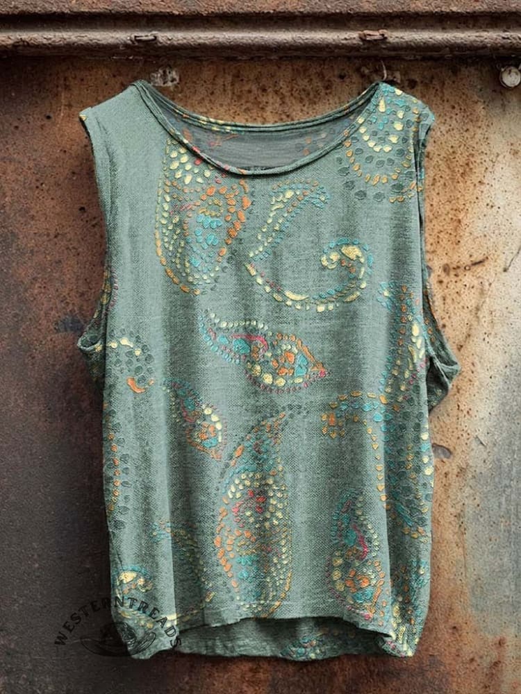Women's Vintage Print Casual Tank Top