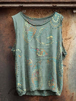 Women's Vintage Print Casual Tank Top