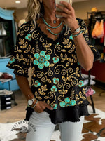 Vintage Art Patchwork Cotton And Linen Shirt