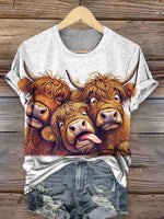 Funny Cow Art Print Classic Short-sleeved T-shirt