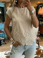 Women's Retro Lace Patchwork Casual Top
