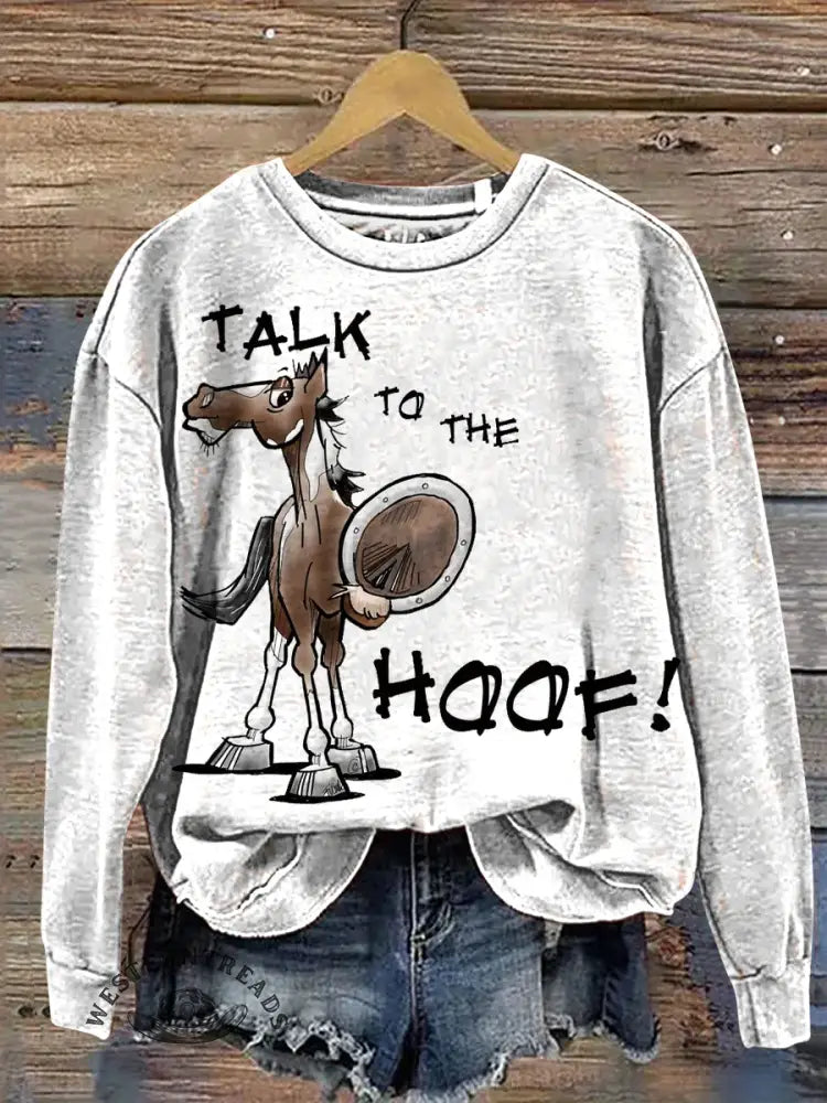 Funny Horse Art Casual Cotton Sweatshirt