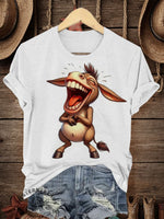 Funny Donkey Art Print Casual T-shirt
