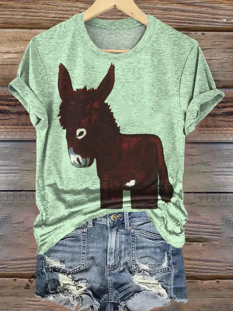 Cute Donkey Art Print T-shirt