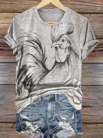 Retro Chicken Art Print T-shirt