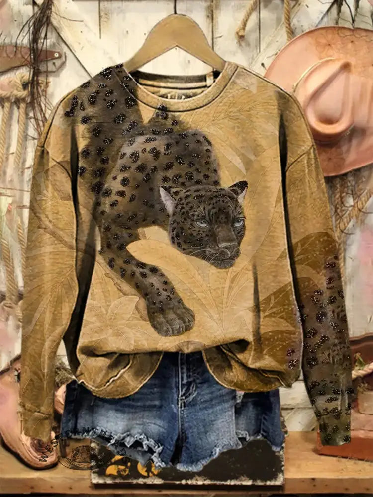 Vintage Western Art Print Sweatshirt