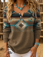 Santa Claus and colorful lights Print Buttoned Cardigan Sweater