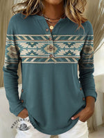 Women's Vintage Aztec Print Casual Sweater