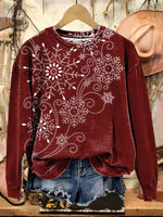 Retro Christmas Art Casual Cotton Sweatshirt