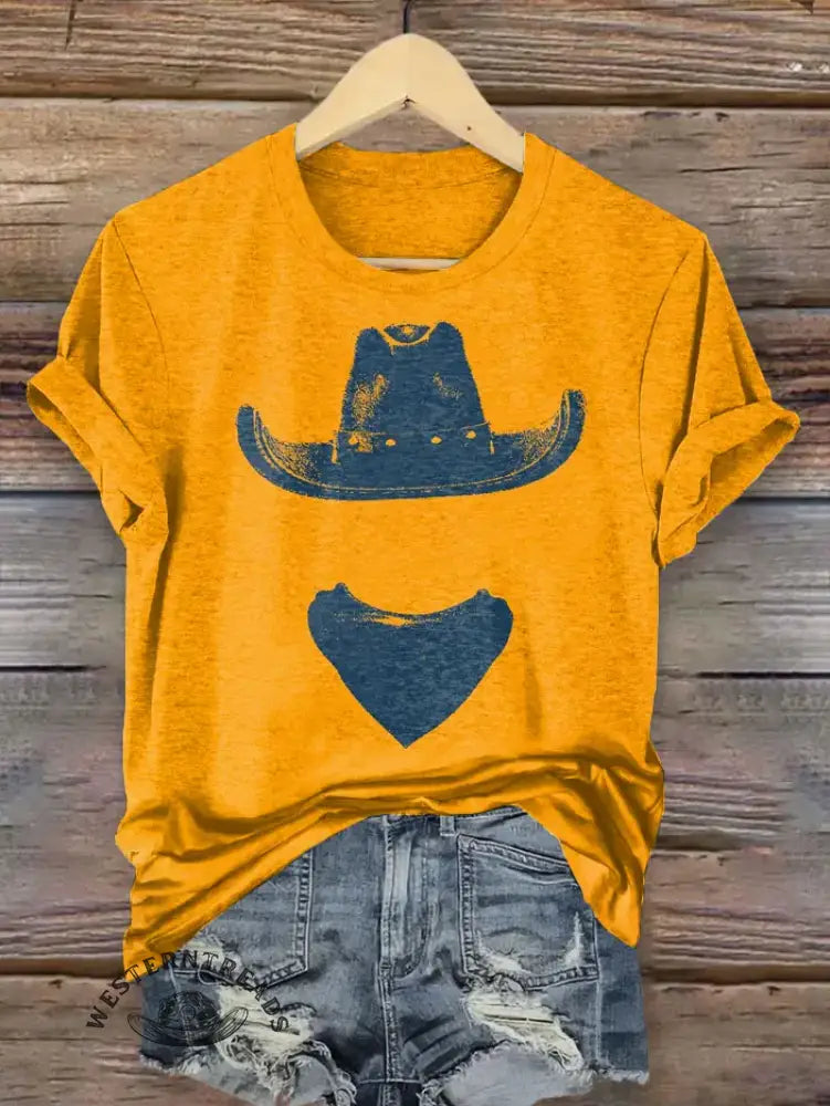 Vintage Western Art Print T-shirt