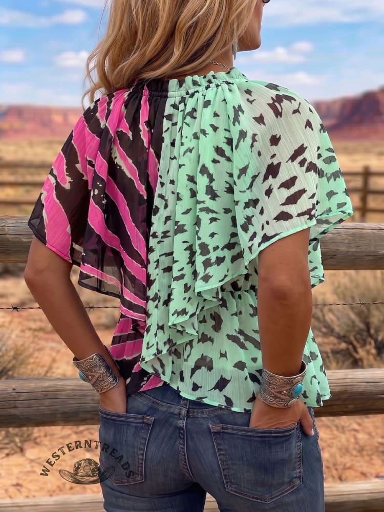 Vintage Art Print Comfortable Summer Fabrics Casual Shirt