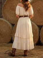 Retro Women's Long Ruffle Dress