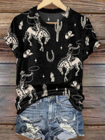 Cowboy Print Casual T-shirt