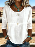 Women's Vintage Floral Print Casual Hollow-Out Shirt