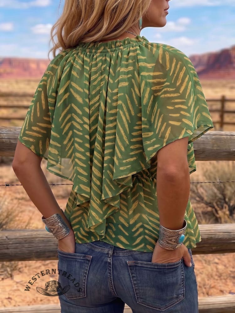 Vintage Art Print Comfortable Summer Fabrics Casual Shirt