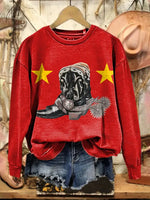 Vintage Western Thermal Imaging Effect Art Print Sweatshirt