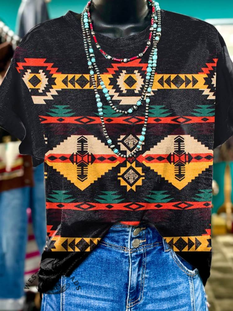 Aztec Print Casual T-shirt